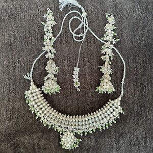 Elegant REAL Silver and Green Jewelry Set